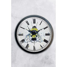 40 cm Siyah Metal Arı Duvar Saati