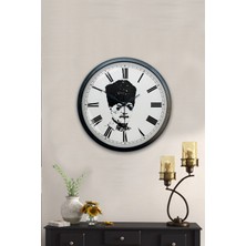 Aib Store 40 cm Siyah Metal Atatürk Duvar Saati