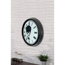 Aib Store 40 cm Siyah Metal Atatürk Duvar Saati