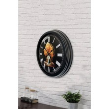 40 cm Siyah Metal Dekoratif Duvar Saati