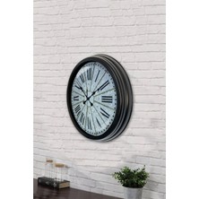 40 cm Siyah Metal Dekoratif Duvar Saati
