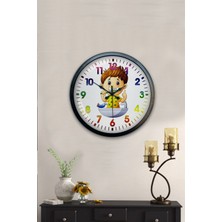 40 cm Siyah Metal Çocuk Odası Duvar Saati