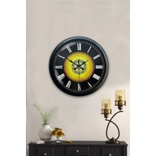 40 cm Siyah Metal Osmanlı Desen Duvar Saati