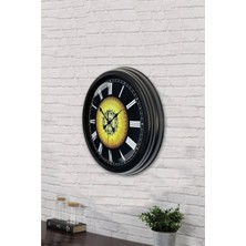 40 cm Siyah Metal Osmanlı Desen Duvar Saati