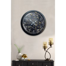 40 cm Siyah Metal Siyah Mermer Duvar Saati