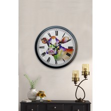 40 cm Siyah Metal Inek Duvar Saati