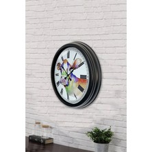 40 cm Siyah Metal Inek Duvar Saati