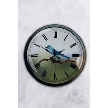 40 cm Siyah Metal Bird Duvar Saati