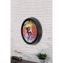 40 cm Siyah Metal Dansçı Dekoratif Metal Duvar Saati