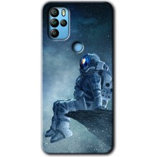 Bera Aksesuar General Mobile Gm 21 Pro Kılıf Hd Desen Baskılı Arka Kapak + Temperli Cam - Astronot Yalnızlığı