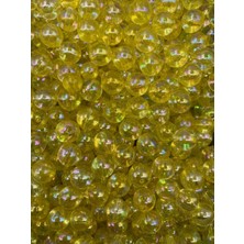Hedef Bijuteri 10MM Sarı Renk Janjanlı Top Akrilik Boncuk, Takı, Çanta Yapım Boncuğu (50GR,~80 Adet)
