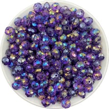 Hedef Bijuteri Mor Renk Basık 10MM Janjanlı Akrilik Boncuk,parlak Takı, Çanta Yapım Boncuğu (50GR,~150 Adet)