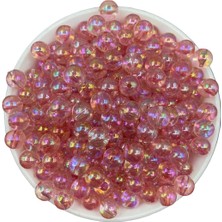 Hedef Bijuteri 10MM Pembe Renk Janjanlı Top Akrilik Boncuk, Takı, Çanta Yapım Boncuğu (50GR,~80 Adet)
