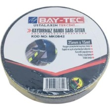 Bay-Tec Mk0842 Kaydırmaz Zemin Bandı Sarı-Siyah 25mmx15mt