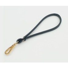 Angel Çanta Aksesuar Dikişli Suni Deri Lacivert Renk Elcik Light Gold Metal