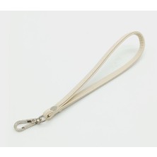 Angel Çanta Aksesuar Dikişli Suni Deri Krem Renk Elcik Gümüş Metal