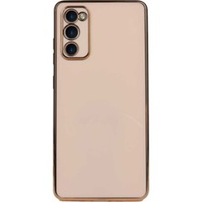 Kzy Samsung Galaxy S20 Fe Kapak Kamera Korumalı Lazer Kesim Lüx Silikon Kılıf - Rose Gold