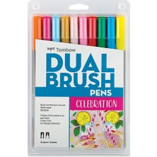 Tombow : Ab-T Dual Brush Pen Grafik Kalem Seti : Kutlama Renkleri (10 Renk)