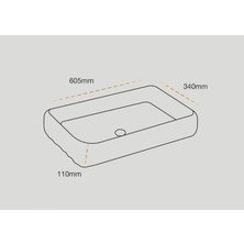 Paluci Leonardo Plus Gray Dikdörtgen Lavabo