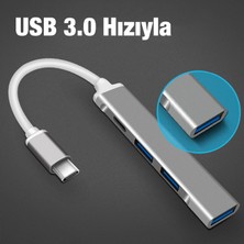 İzmirTech Ally C-809 4in1 Type-C To USB Hub Adaptör Çevirici Dönüştürücü Çoğaltıcı