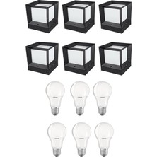 Full Reyon 6 Adet Beyaz Işık Set Üstü Kare Küp Bahçe Aydınlatma Armatürü