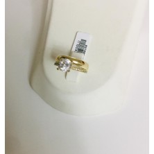 Çelikoğlu Kuyumculuk 8 Ayar Altın Alyanslı Tek Taş Yüzük  3,11 gr