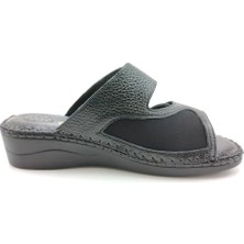 Ortoplus Kadın Deri Ortopedik Topuk Dikeni Halluks Valgus Terlik Y1002 SİYAH