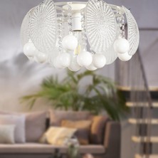 Begüsa Aksan Tekli Avize Beyaz Beyaz Cam