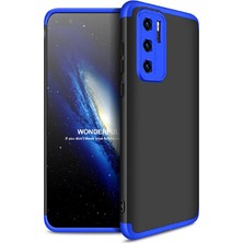 Dlrcase Huawei P40 Pro Kılıf Ays 3 Parçalı Önü Açık Sert Rubber Koruma Mavi