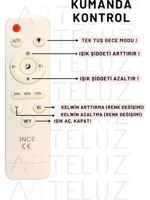 Arteluz Modern Çift Yuvarlak Model Tavan LED Avize