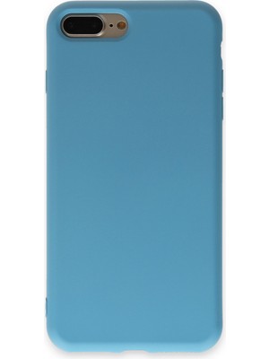 Happycase iPhone 8 Plus Kılıf Nano Içi Kadife  Silikon - Mavi