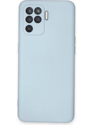 Happycase Oppo Reno 5 Lite Kılıf Nano Içi Kadife  Silikon - Buz Mavisi