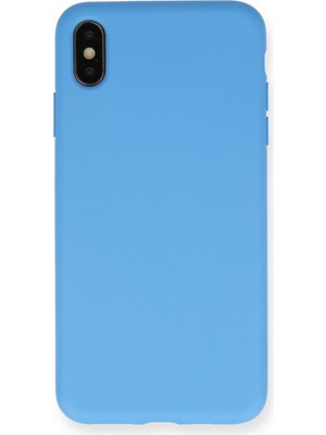 Happycase iPhone Xs Max Kılıf Nano Içi Kadife  Silikon - Mavi