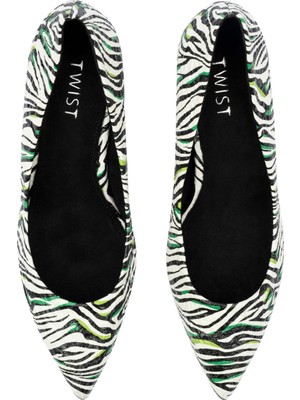 Twist Zebra desen topuklu ayakkabı TW6220031009002