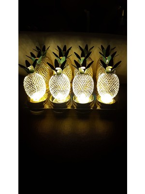 Miku Design LED Ananas Lamba 12'li Paket Alt Kısmı Gold Renk