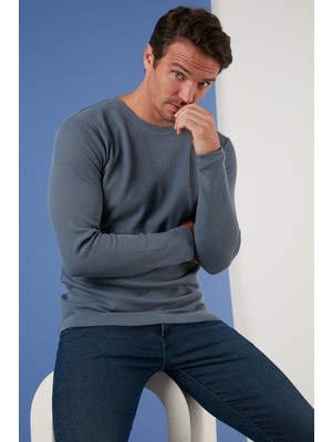 Buratti Pamuklu Bisiklet Yaka Normal Kalıp Basic Sweat Erkek SWEAT 5905073