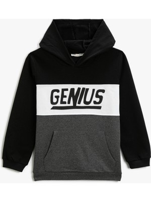 Baskılı Kapüşonlu Sweatshirt