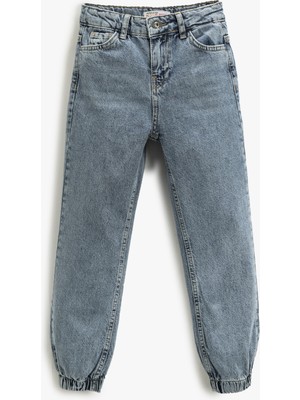 Jogger Kot Pantolon Cepli Pamuklu - Jegging Jean