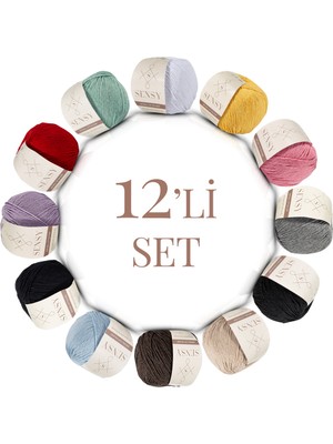 Sensy Premium Amigurumi Ipi Punch (Panç) Baby Soft Cotton 50 gr 12'li  Örgü Ip Set5