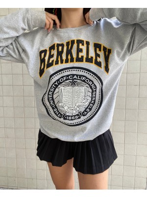 Afro Giyim Gri Uzun Kol Sweatshirt Berkeley