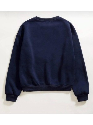 Kadın Oversize Turuncu Maine Baskılı Sweatshirt