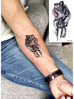 BP Tattoo John Wick Geçici Kılıç ve Yılan Dövme