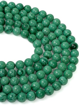 Dünya Doğal Taş 8 mm Malahit (Malakit) Taşı Dizi