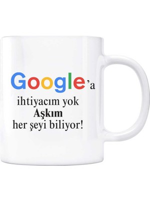 Bi'aldım Google Kupa Bardak - Aşkım Her Şeyi Biliyor Google A Ihtiyaç Yok