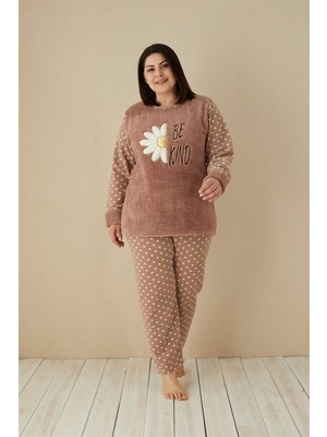 Moto Angela Akb Welsoft Polar Kadın Büyük Beden Pijama Takımı 808038