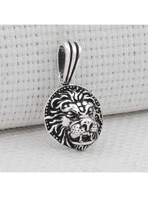925 Gümüş Aslan Figürlü 925 Ayar Gümüş Kolye Ucu