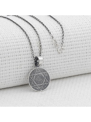 925 Gümüş Mührü Süleyman 925 Ayar Gümüş Bayan Kolye