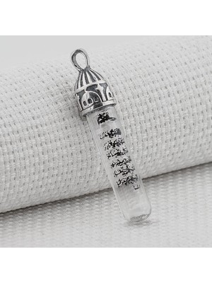 925 Gümüş Ayetel Kürsi Dualı Zemzem Sulu 925 Ayar Gümüş Kolye Ucu