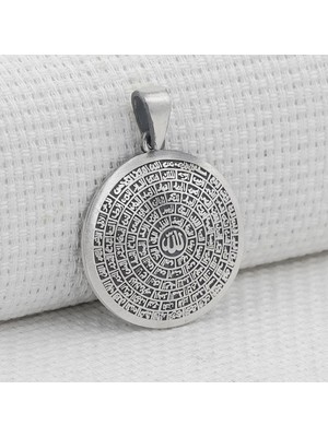 925 Gümüş Esmaül Hüsna Gümüş Kolye Ucu Bombeli