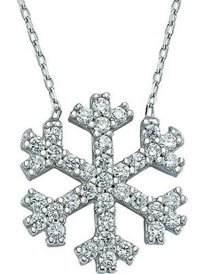 925 Gümüş 925 Ayar Gümüş Kar Tanesi Kolye